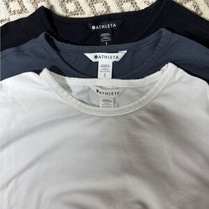 Athleta Long Sleeve Tees - Black, Granite Blue, White